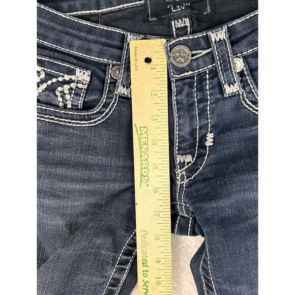 Big Star Vintage Jeans Womens 26XL Liv Boot Dark Wash Distressed Denim Low Rise - Picture 5 of 9